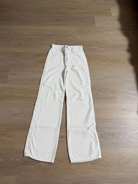 ReformationCream Corduroy High-Rise Wide Leg Pants